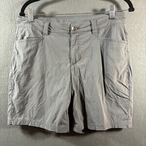 eddie bauer women travex nylon shorts 10 gray hiking outdoor camping stretch